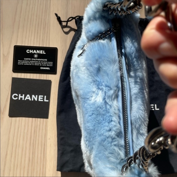 Chanel Blue Fur Vintage Purse - Picture 11 of 14
